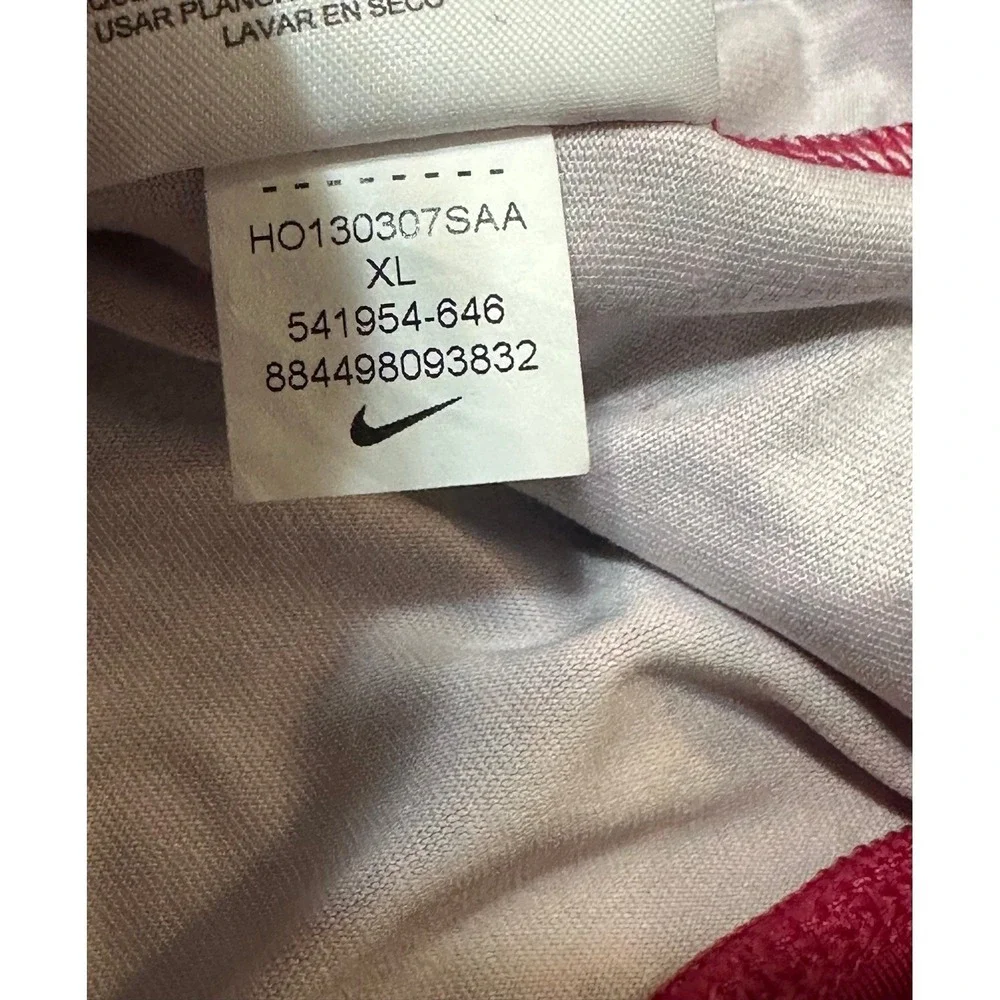 Nike Golf Tour Performance Women Pink Dot Print Snap Polo Mock Neck Shirt Sz XL